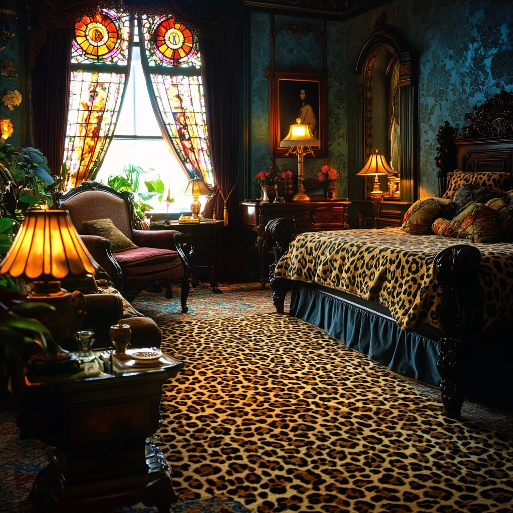 leopard rug bedroom 35