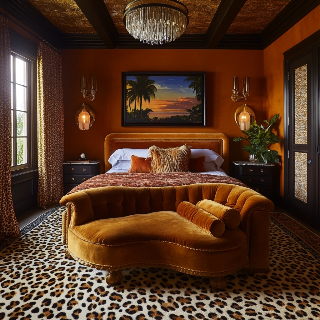leopard rug bedroom 37