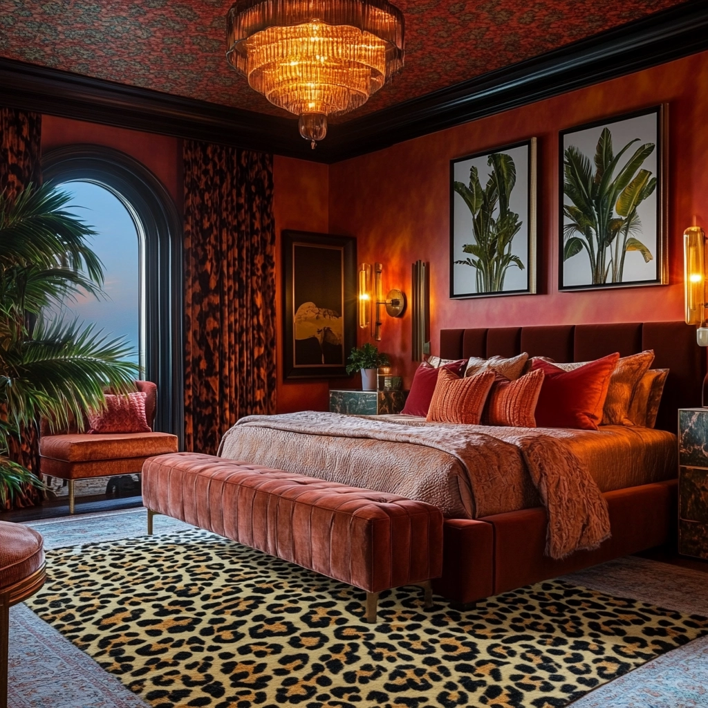 leopard rug bedroom 38