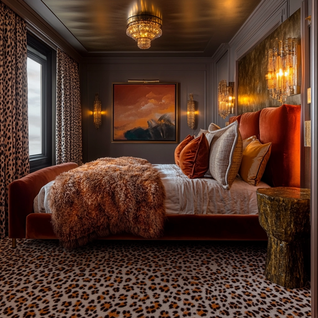 leopard rug bedroom 40