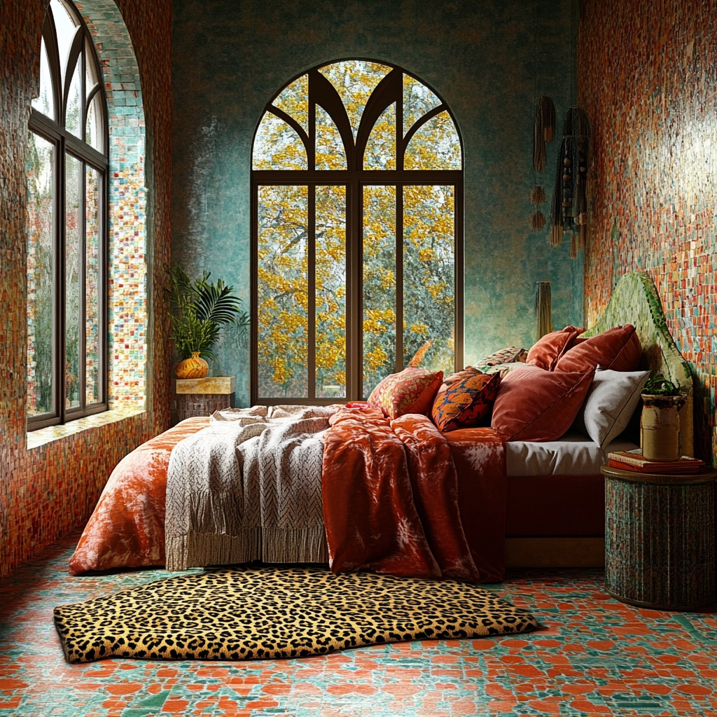 leopard rug bedroom 42