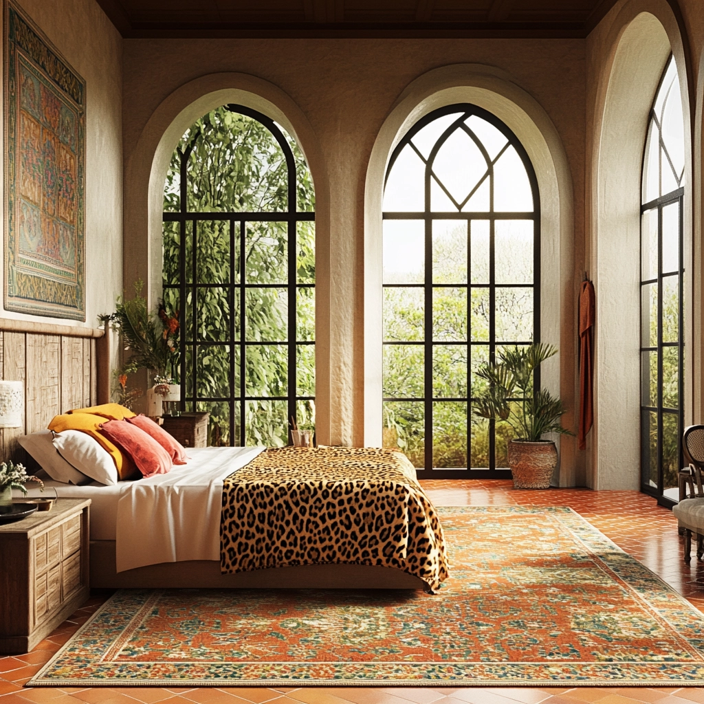 leopard rug bedroom 44