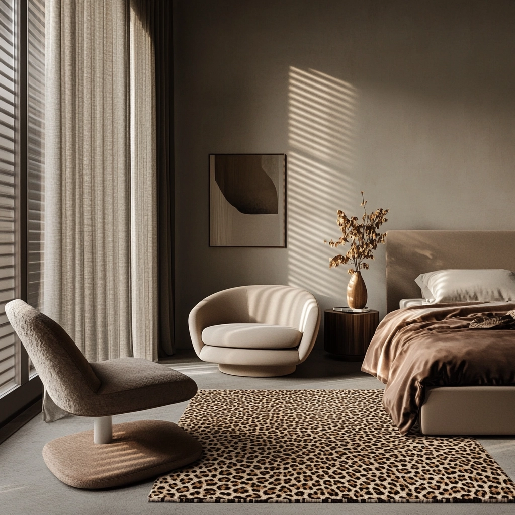 leopard rug bedroom 48