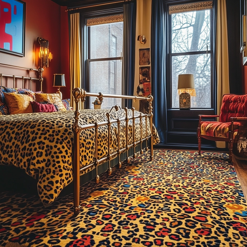 leopard rug bedroom 53