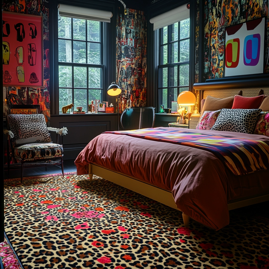 leopard rug bedroom 54