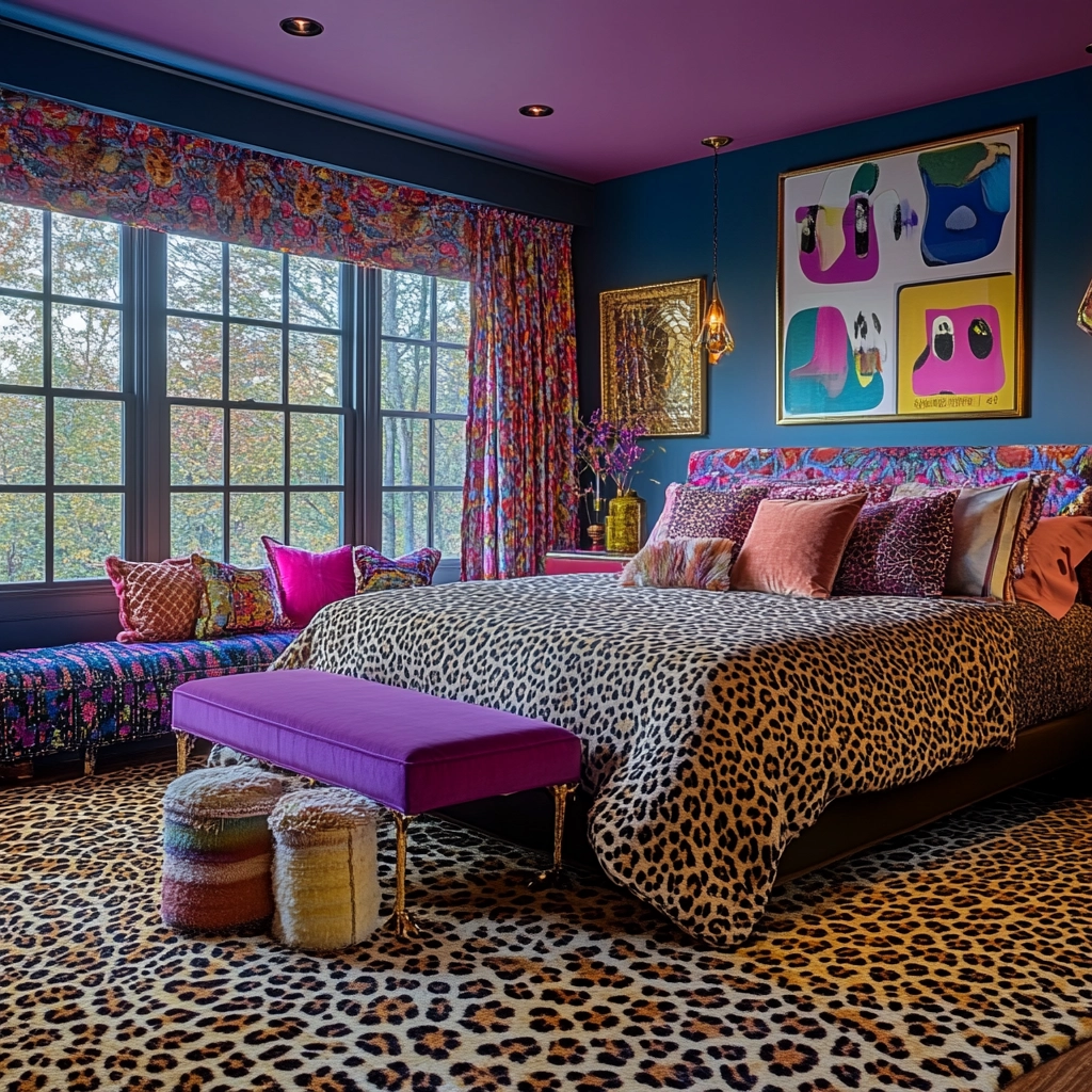 leopard rug bedroom 55