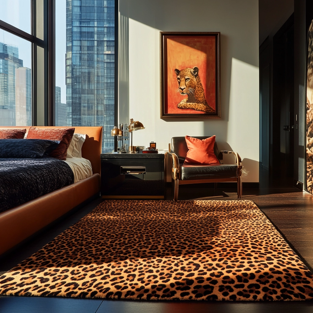 leopard rug bedroom 61