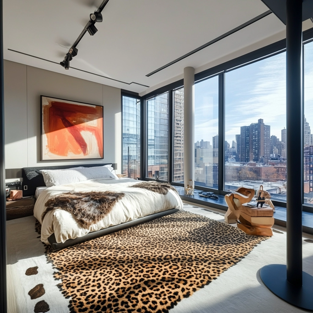 leopard rug bedroom 62