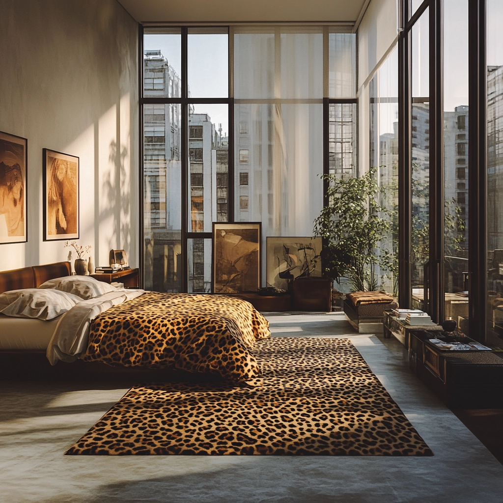 leopard rug bedroom 63