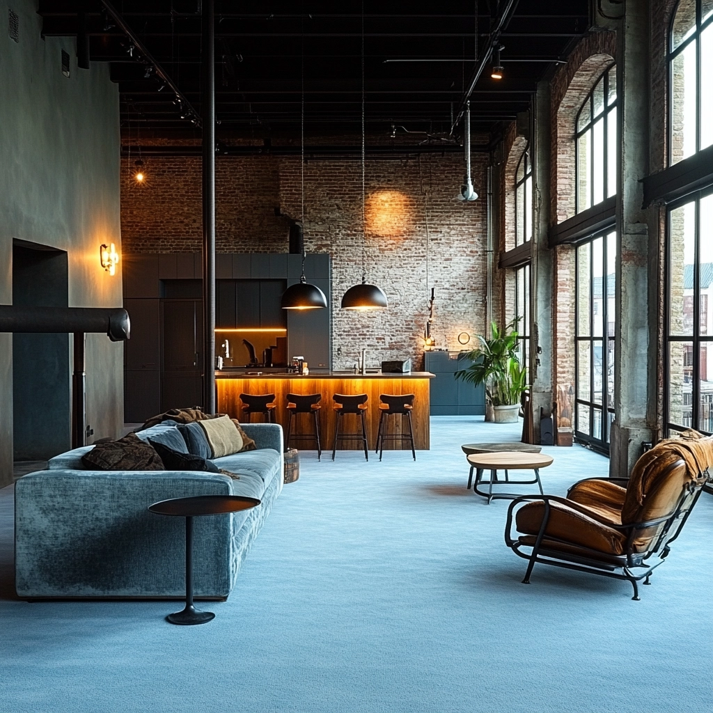 light blue carpet living room 26