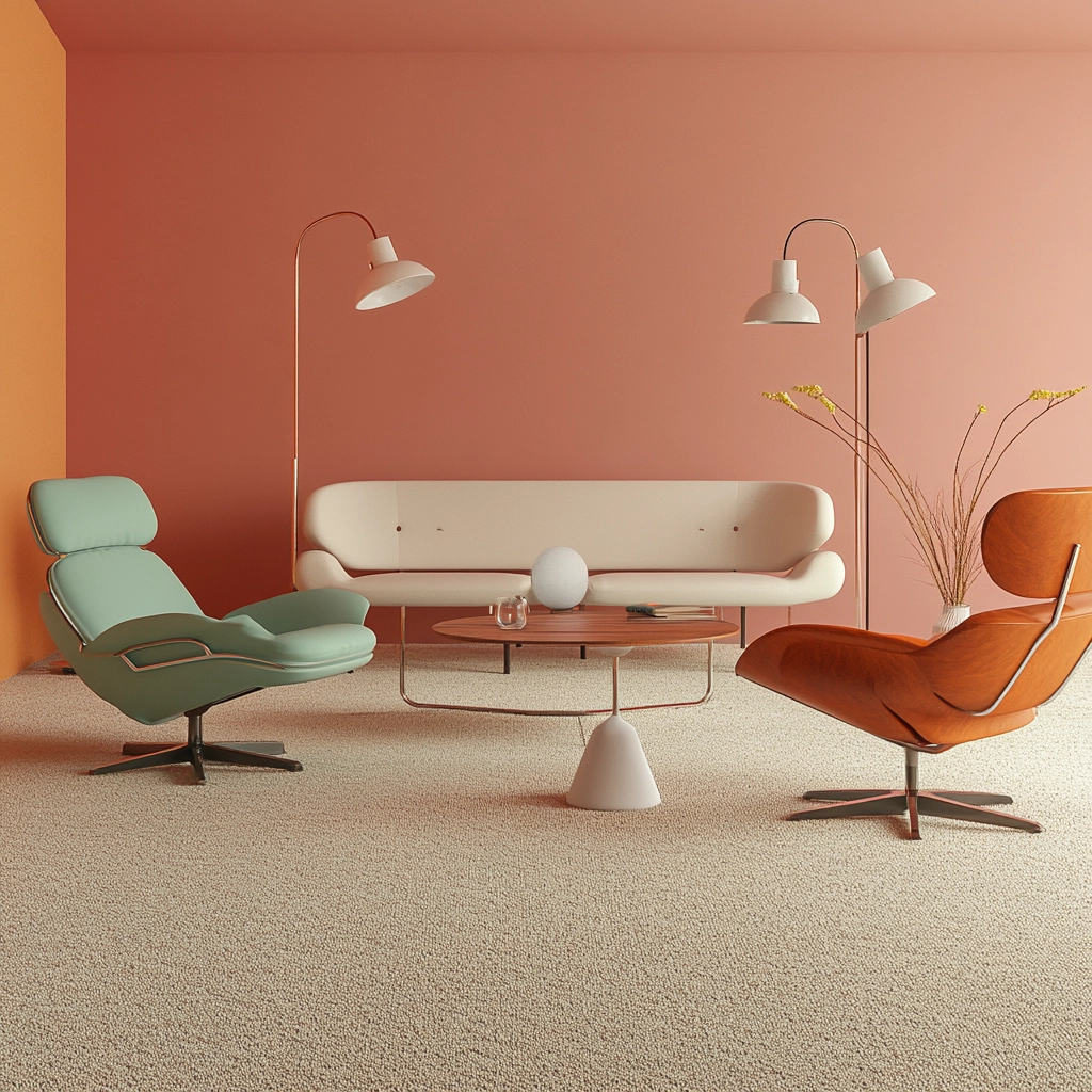living room with carpet floors 11