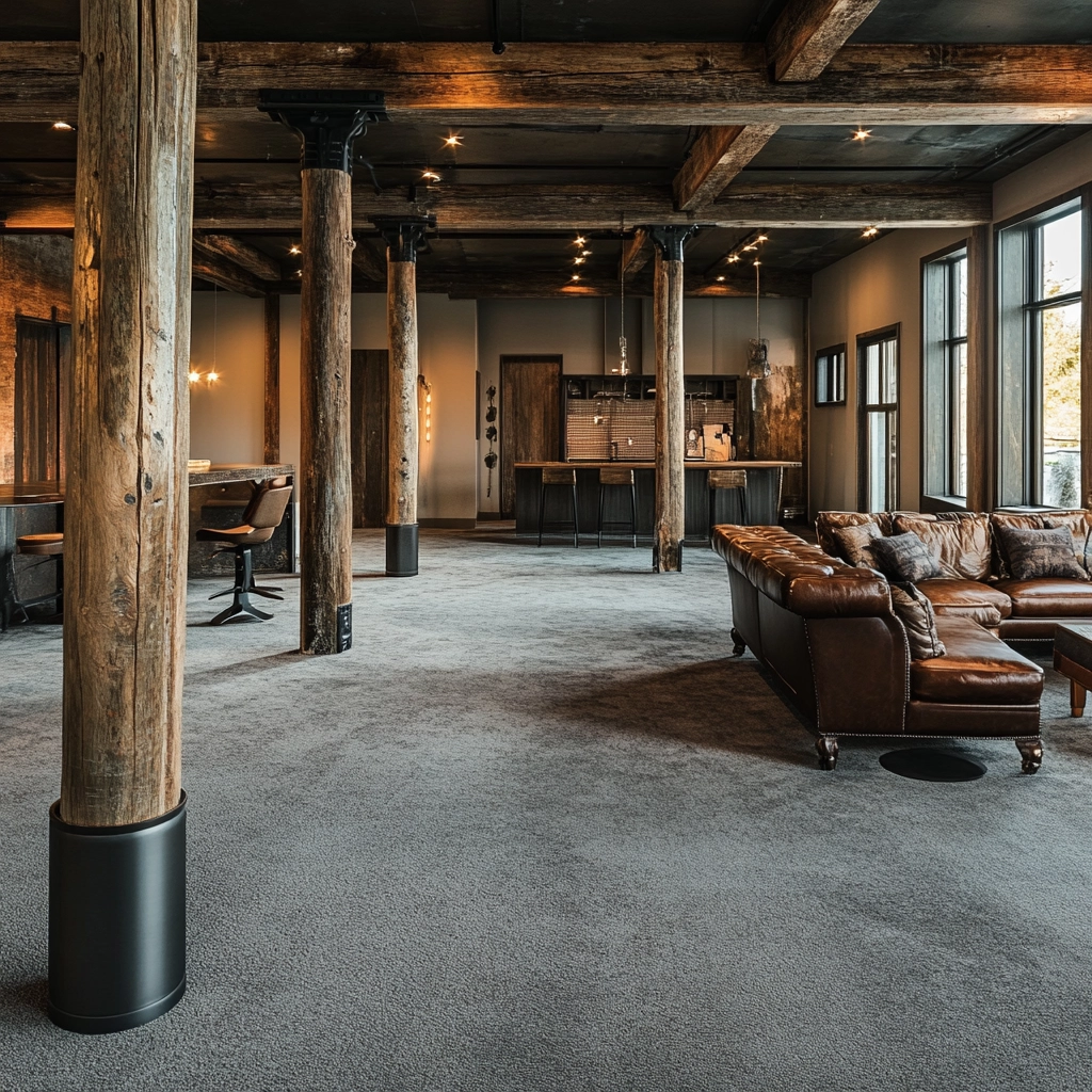 living room with carpet floors 14
