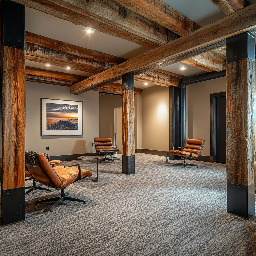 living room with carpet floors 16