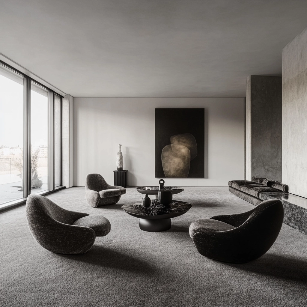 living room with carpet floors 19