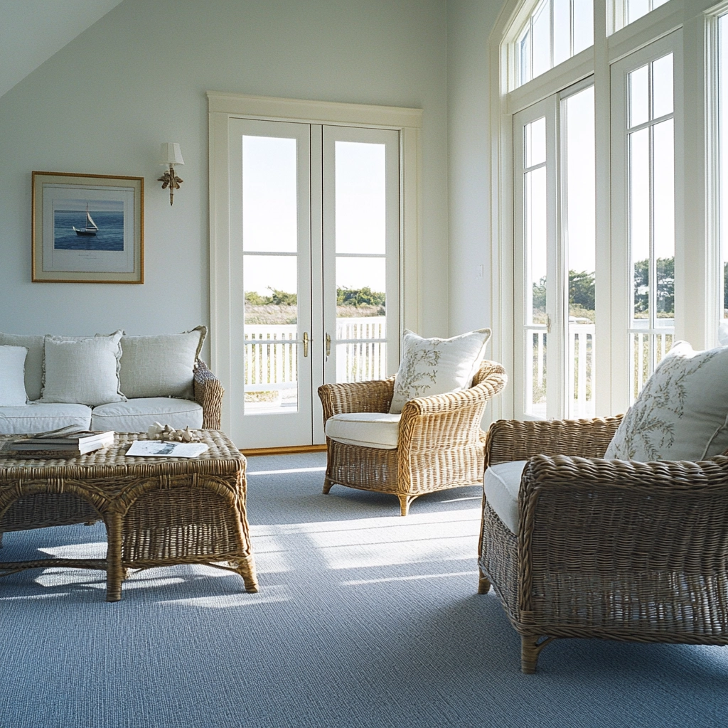 living room with carpet floors 21