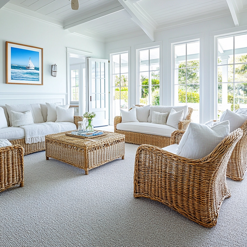 living room with carpet floors 22