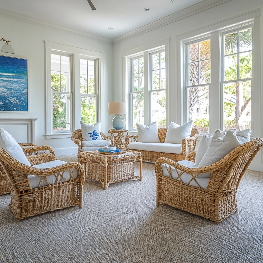 living room with carpet floors 24