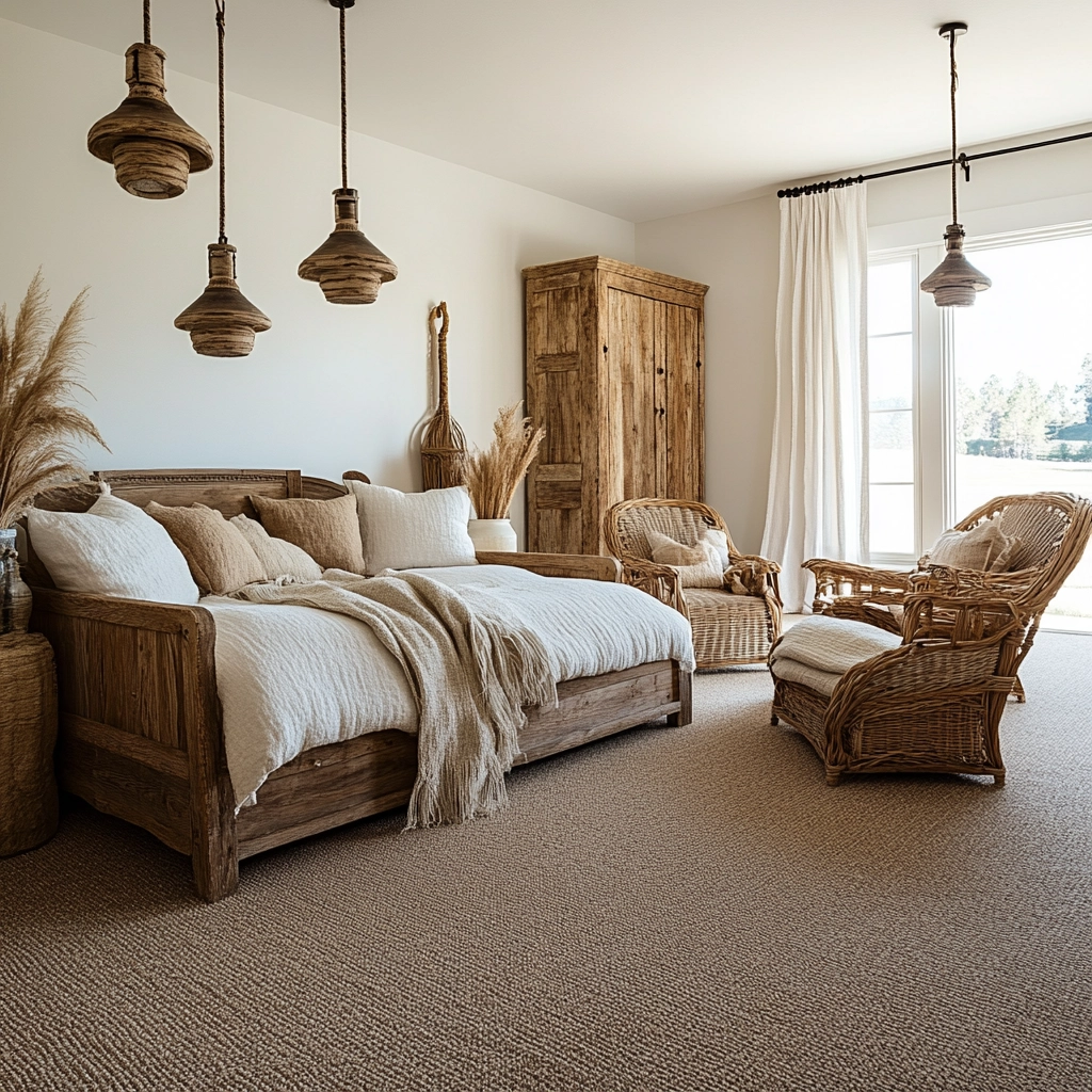 living room with carpet floors 28