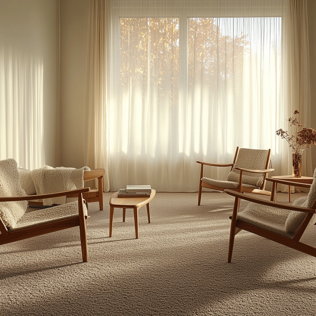 living room with carpet floors 3