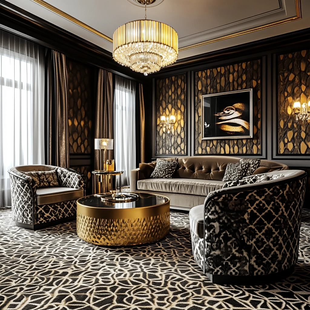 living room with carpet floors 31