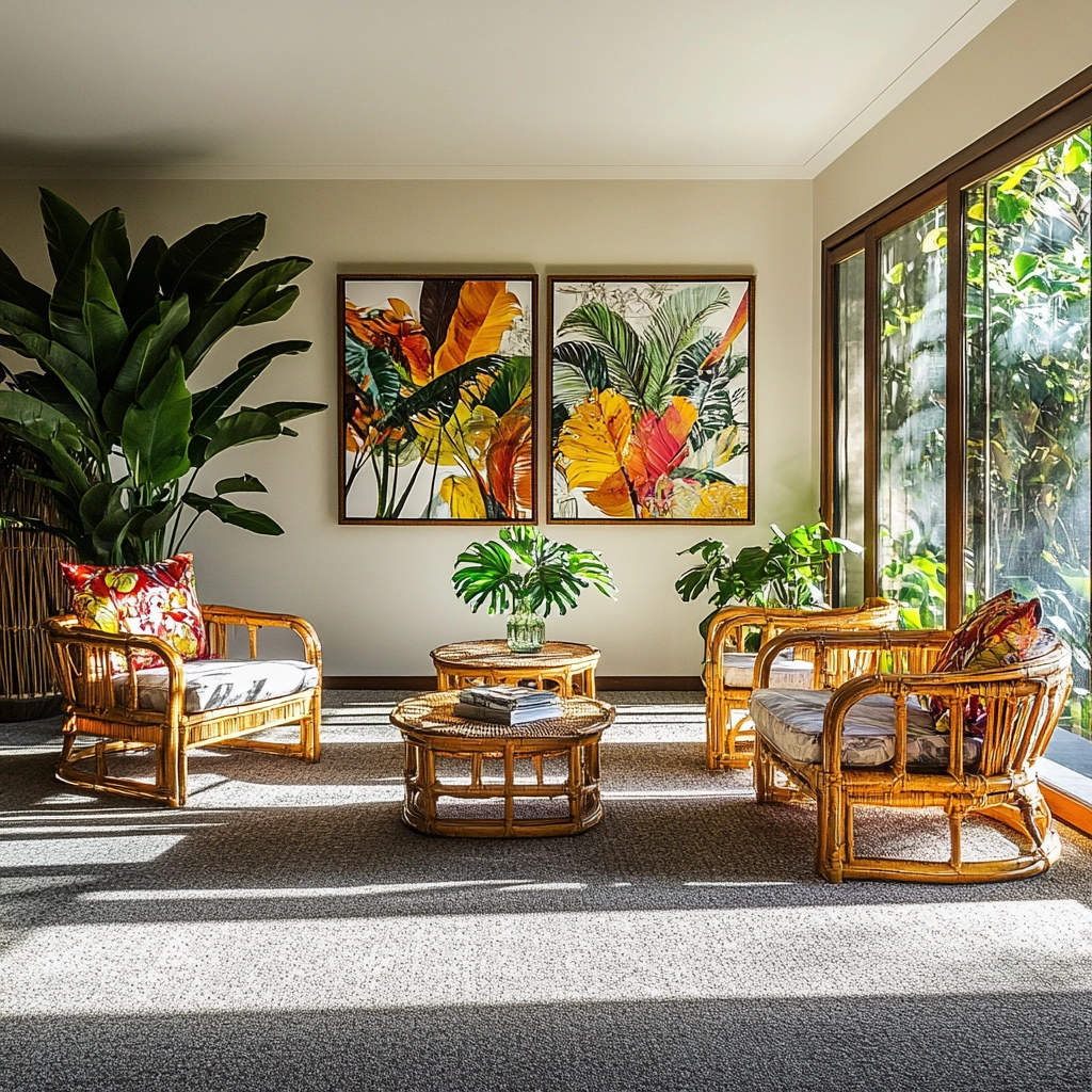 living room with carpet floors 33