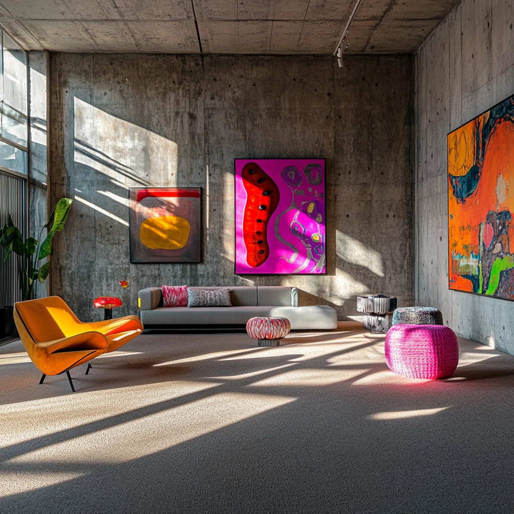 living room with carpet floors 42