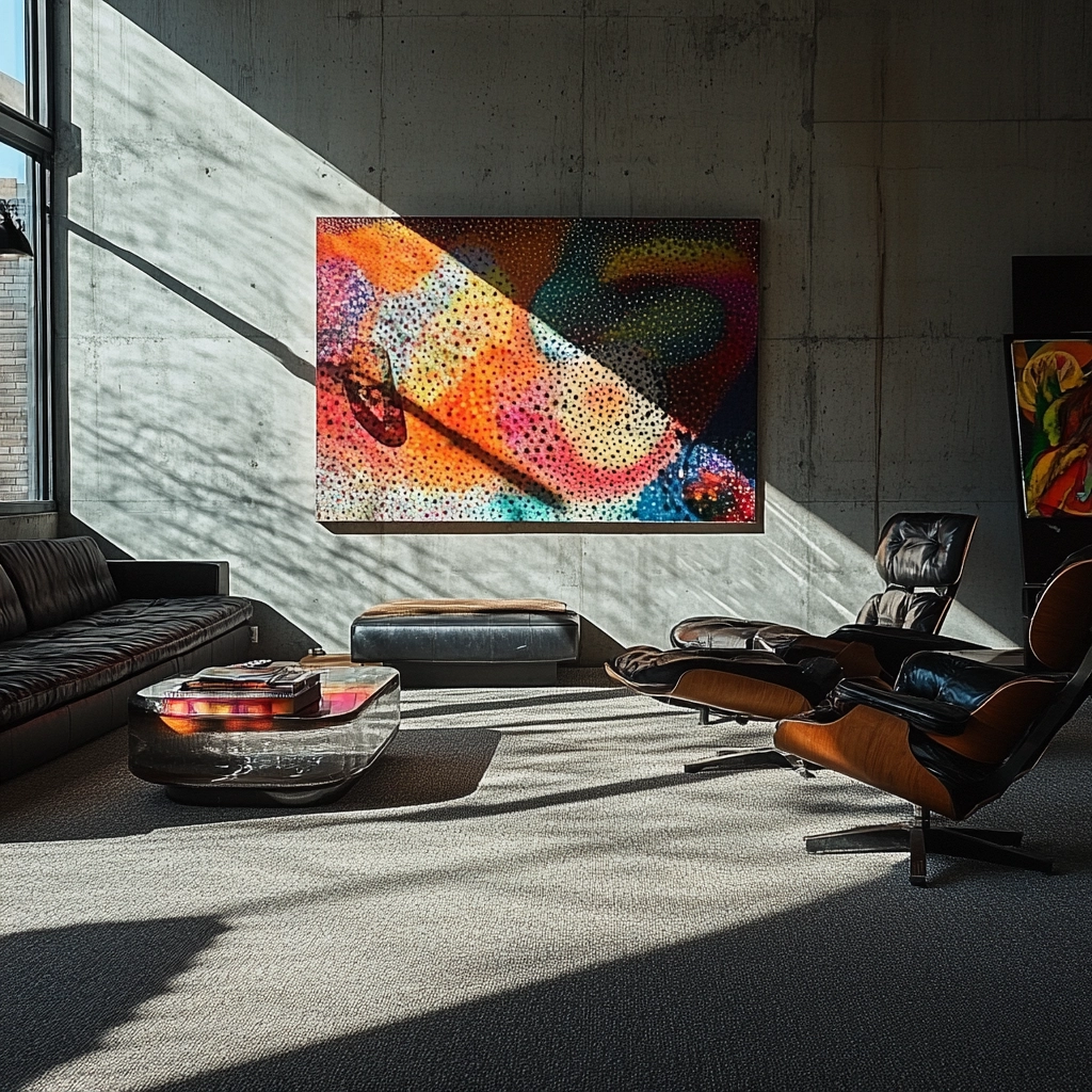 living room with carpet floors 43