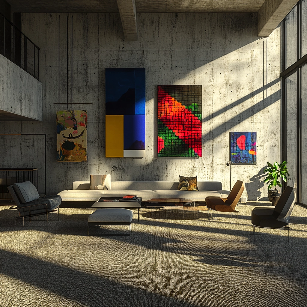 living room with carpet floors 44