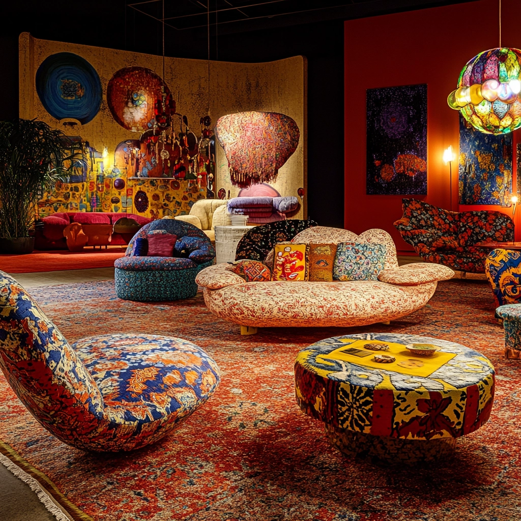 living room with carpet floors 53