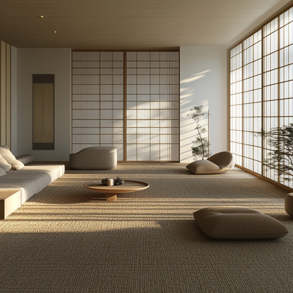 living room with carpet floors 63