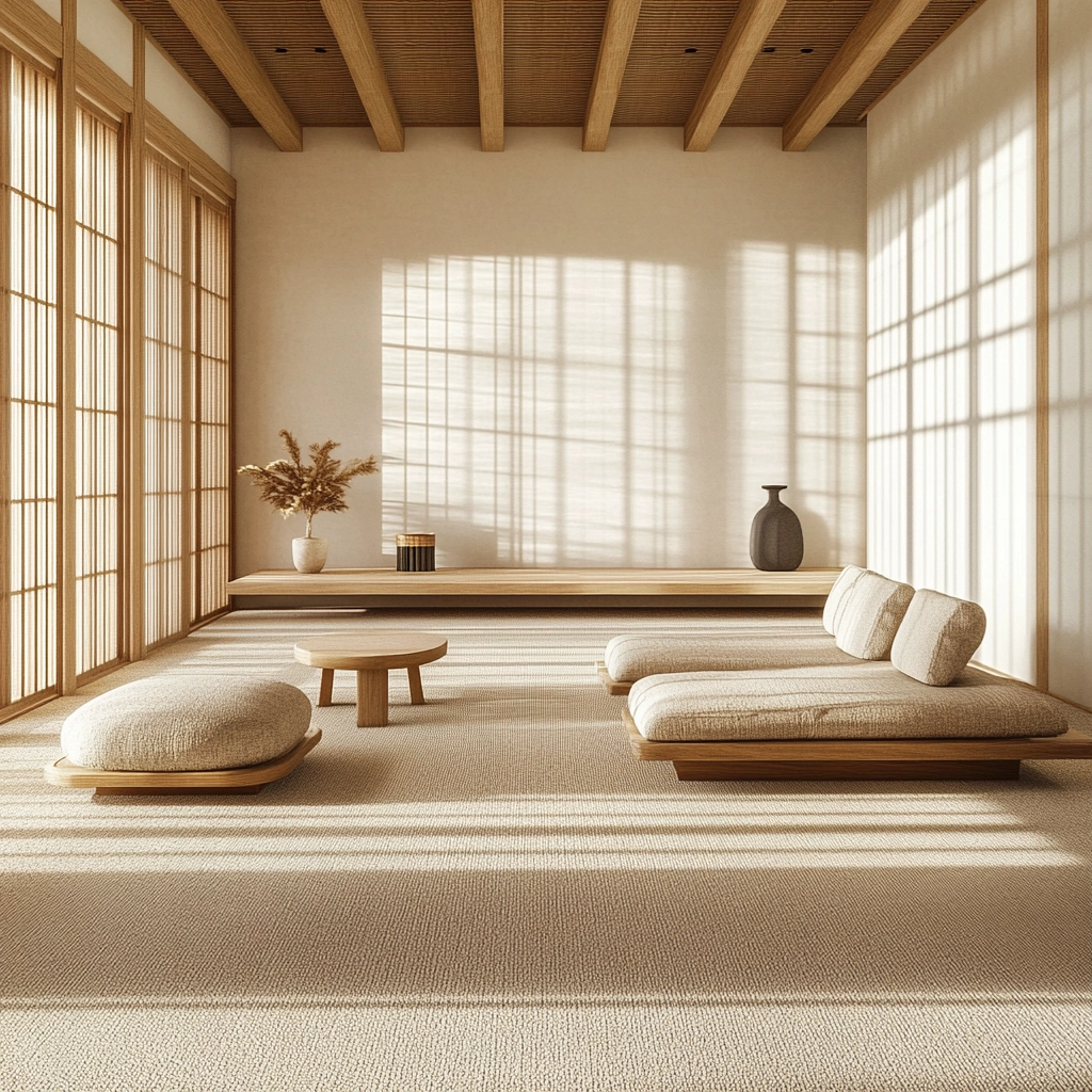living room with carpet floors 64