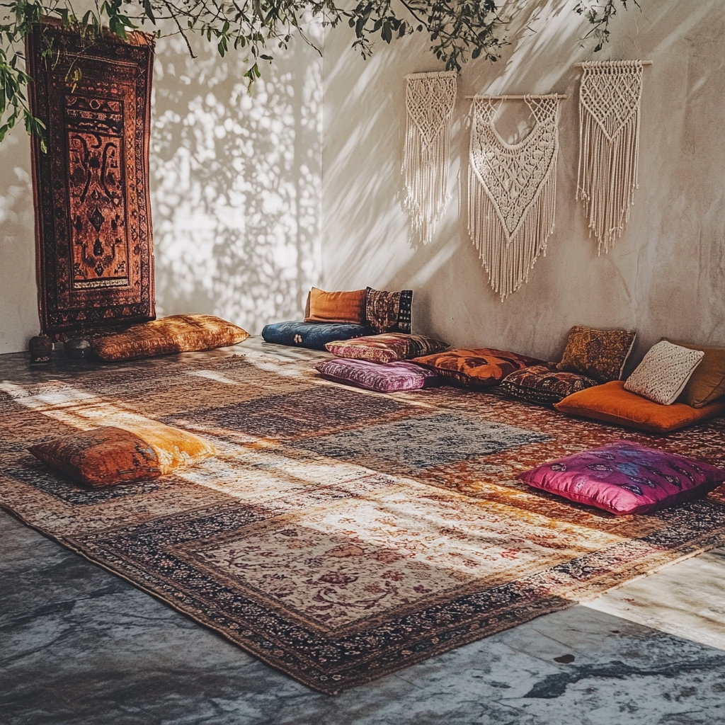 living room with carpet floors 7