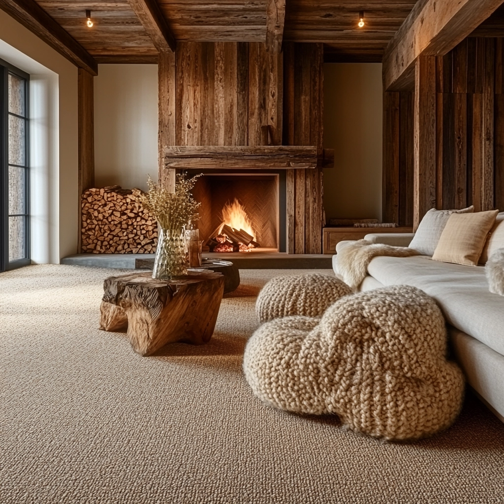 living room with carpet floors 75