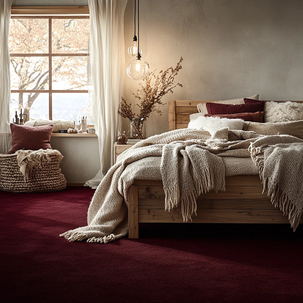 maroon carpet bedroom 26