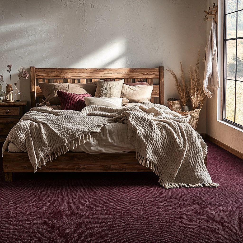 maroon carpet bedroom 27