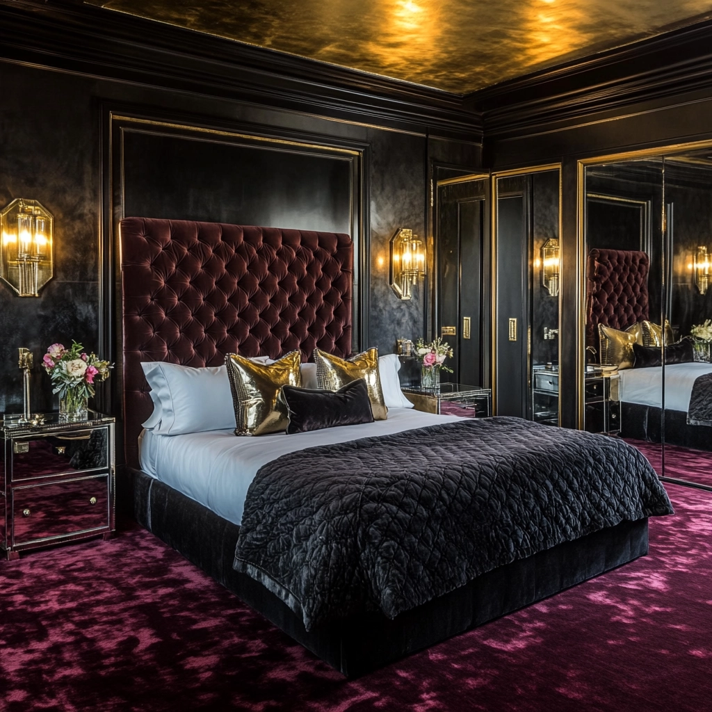 maroon carpet bedroom 36