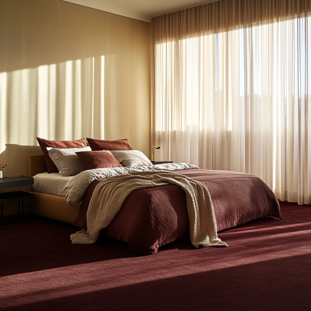 maroon carpet bedroom 4