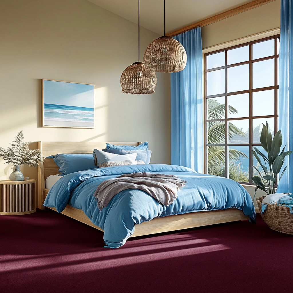 maroon carpet bedroom 40