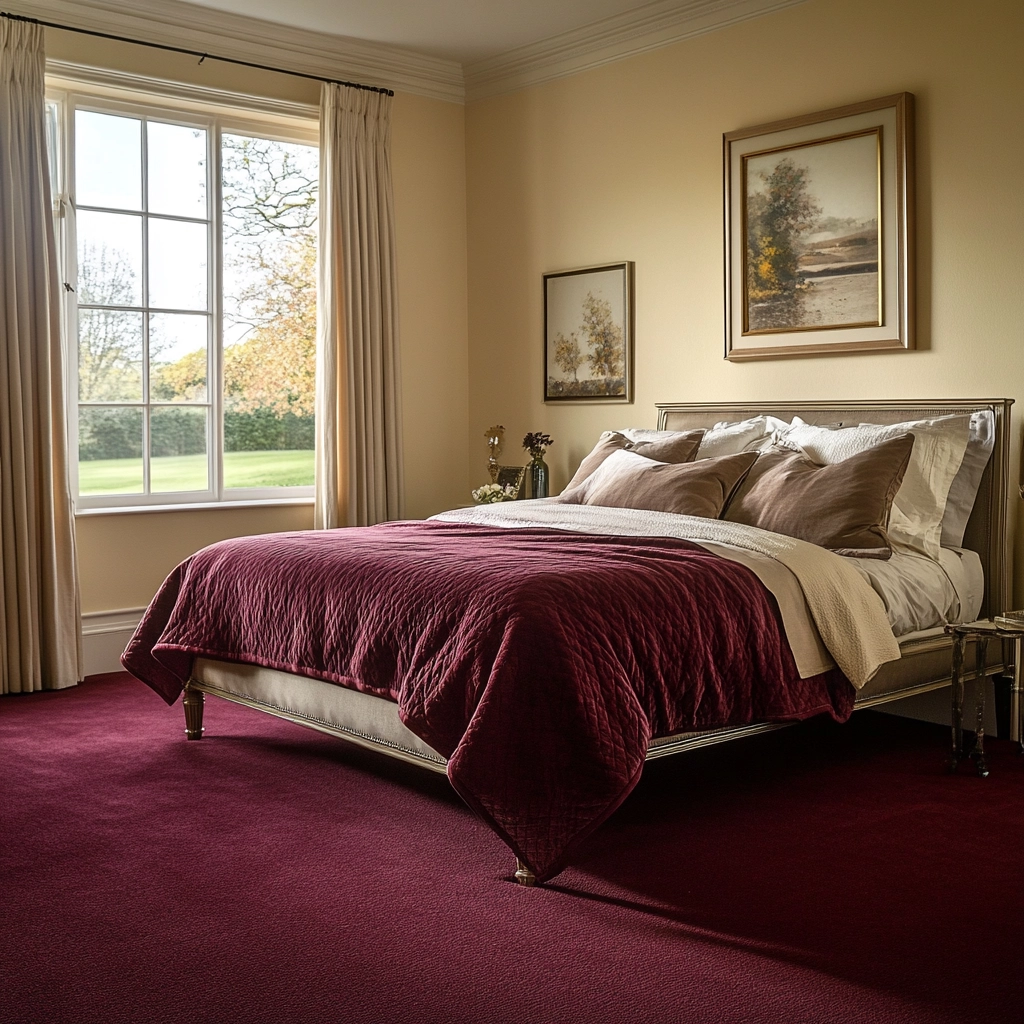 maroon carpet bedroom 45