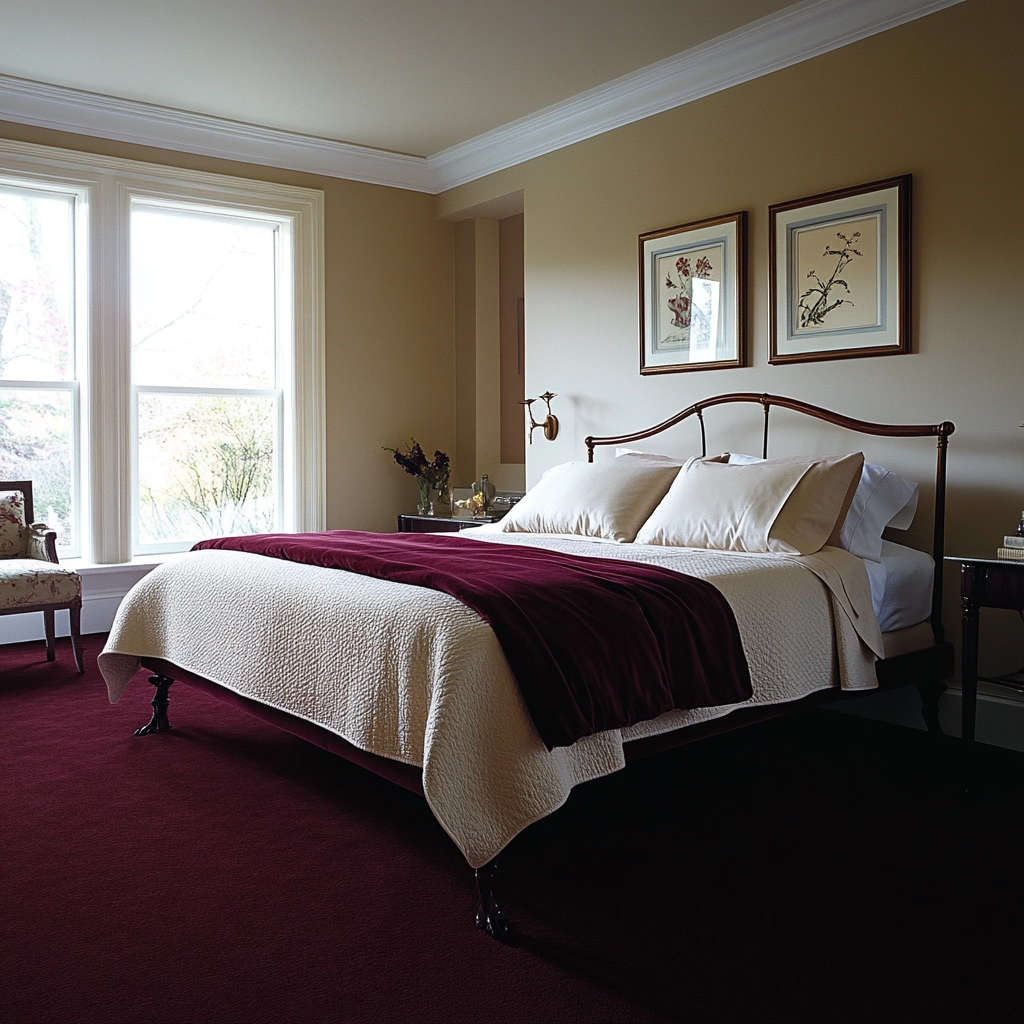 maroon carpet bedroom 48