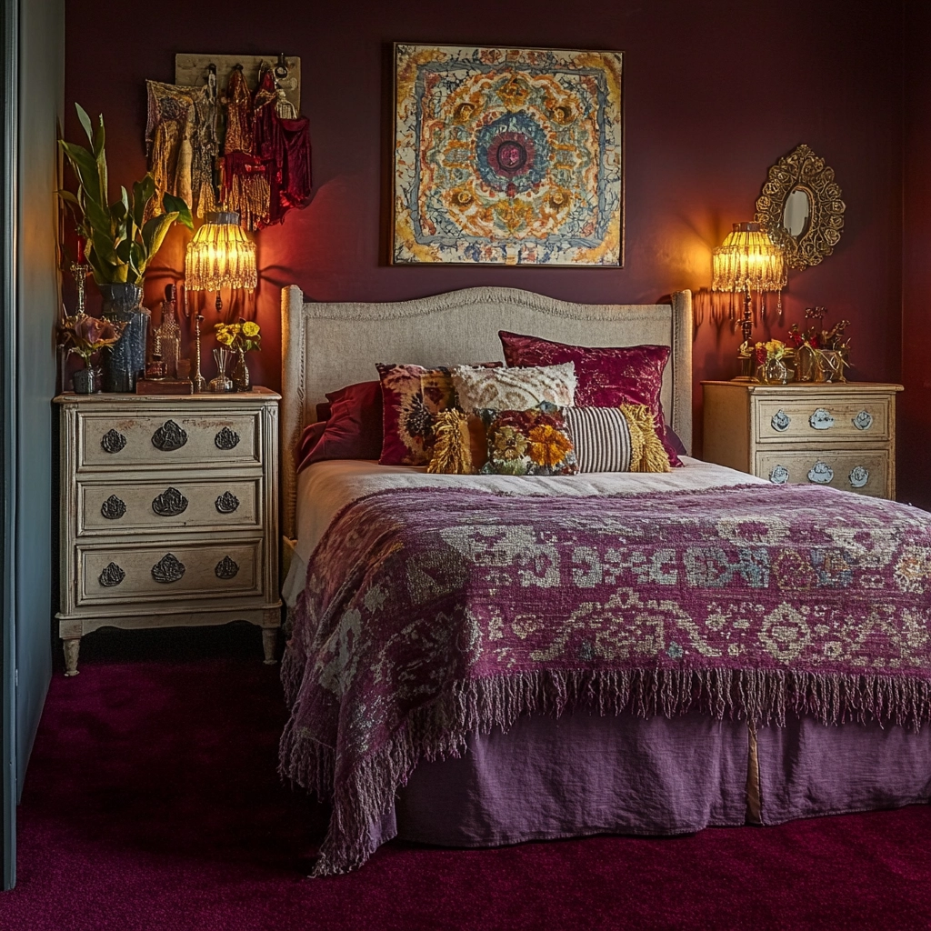 maroon carpet bedroom 5