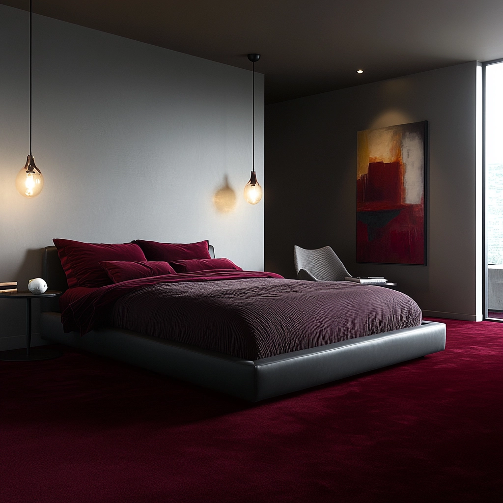 maroon carpet bedroom 55