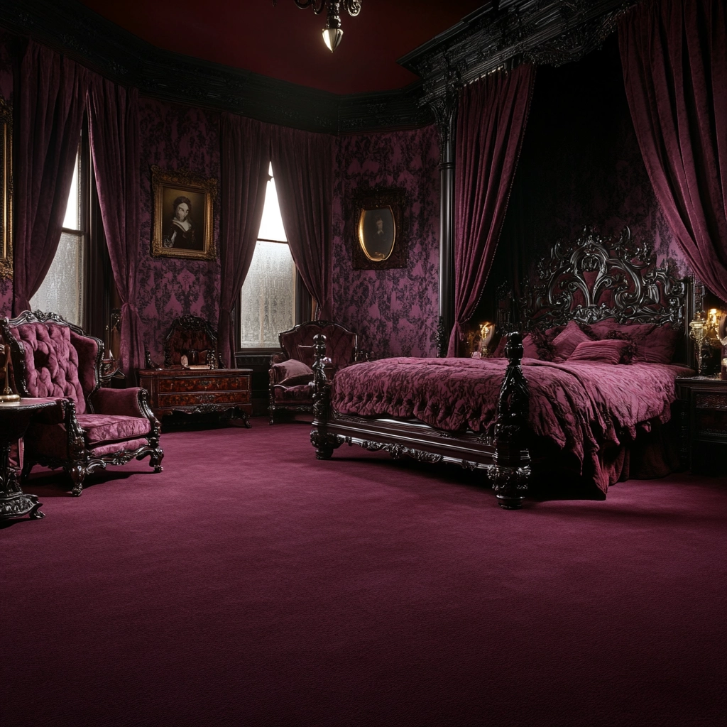 maroon carpet bedroom 63