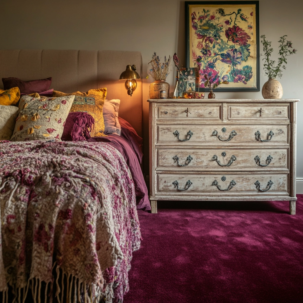 maroon carpet bedroom 7