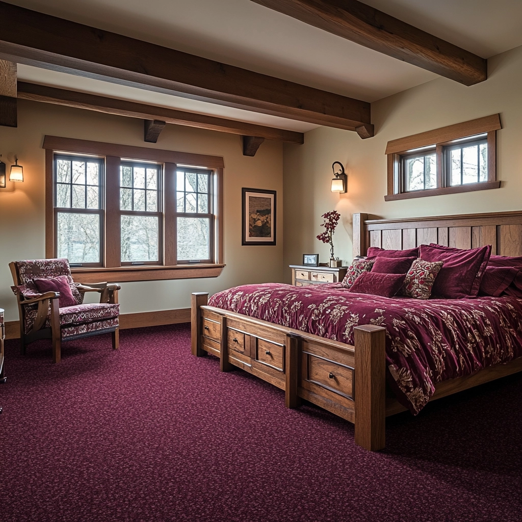 maroon carpet bedroom 74