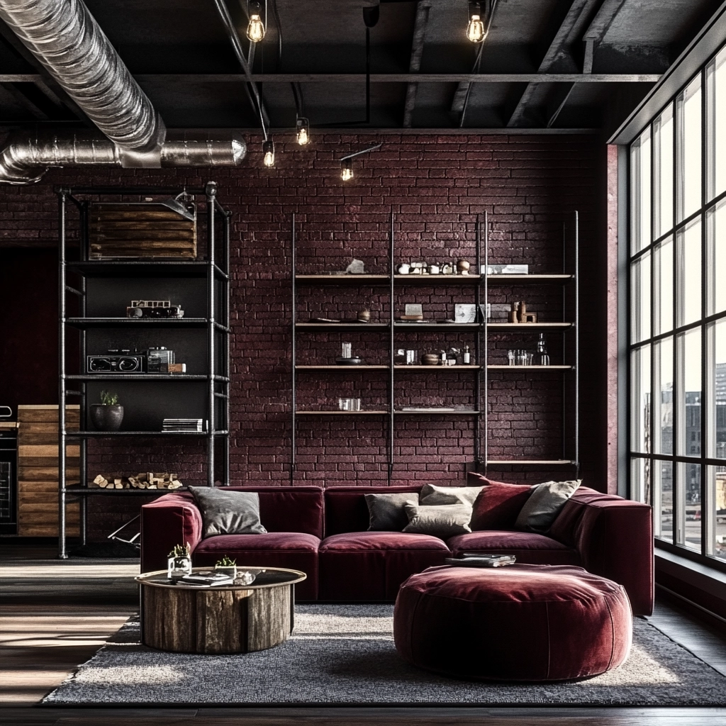 maroon carpet living room 10