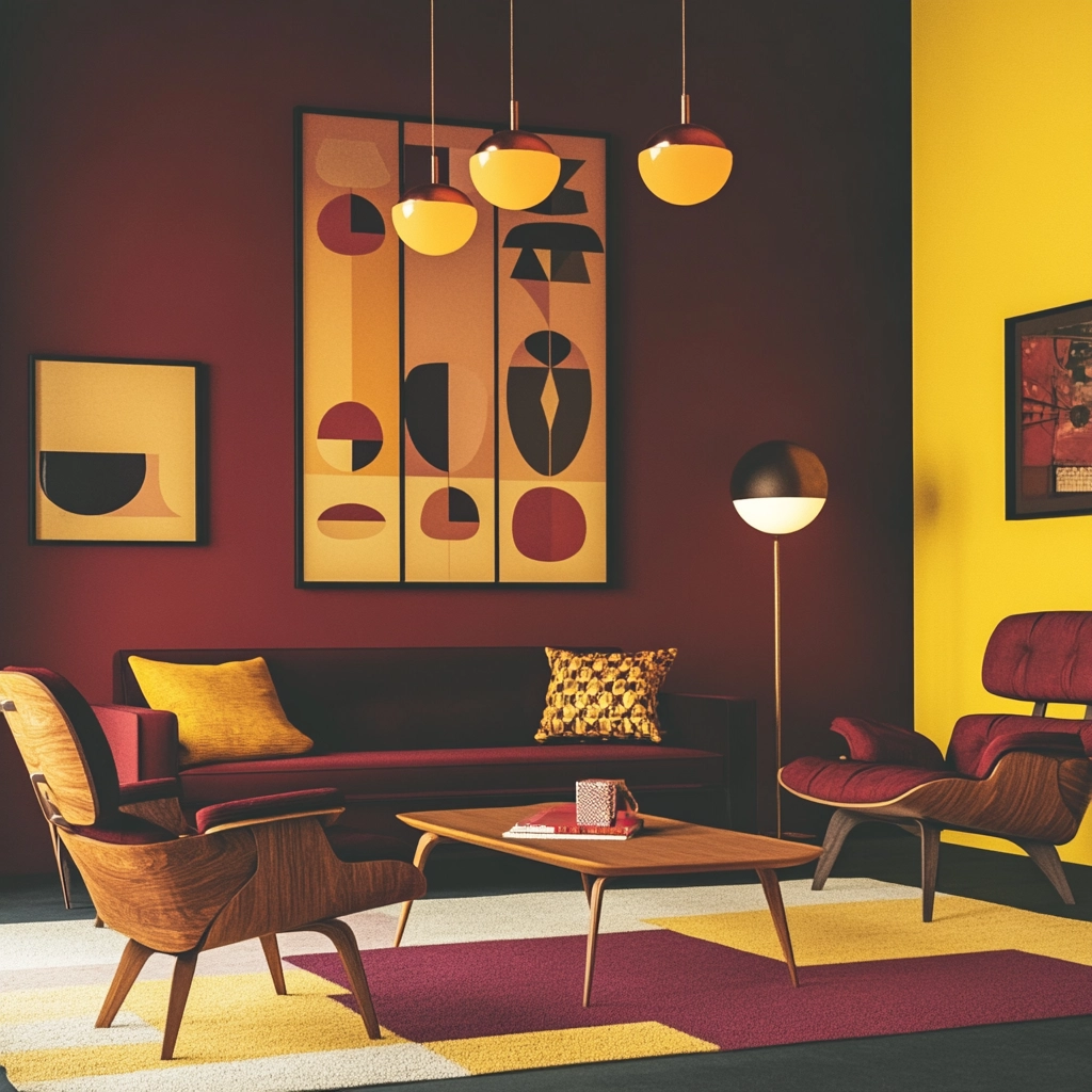 maroon carpet living room 14