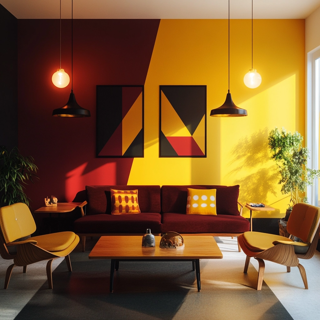 maroon carpet living room 15