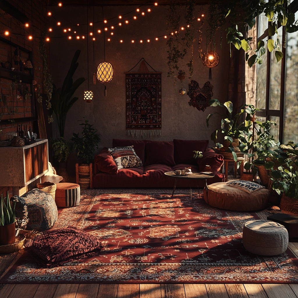 maroon carpet living room 18