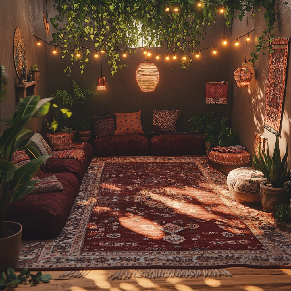 maroon carpet living room 19